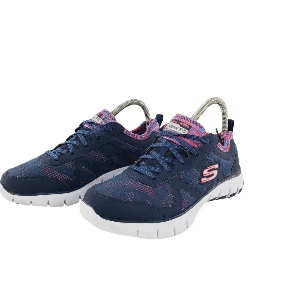 Skechers Women's Relaxed Fit 12130 Blue Running Shoes Sneakers Size 7.5 - Picture 4 of 11